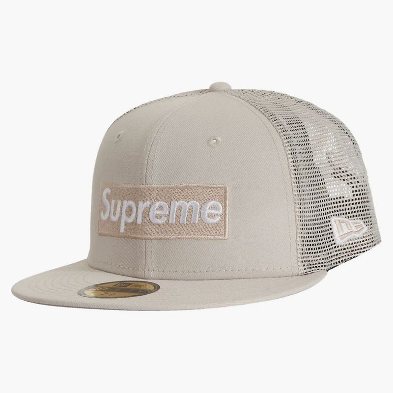 Supreme Box Logo Mesh Back New Era Hat (ss23) Stone