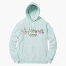 Supreme Brush Logo Hoodie Ice Blue