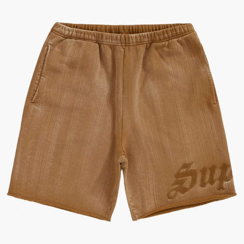 Supreme Brush Stroke Sweatshort Dark Tan