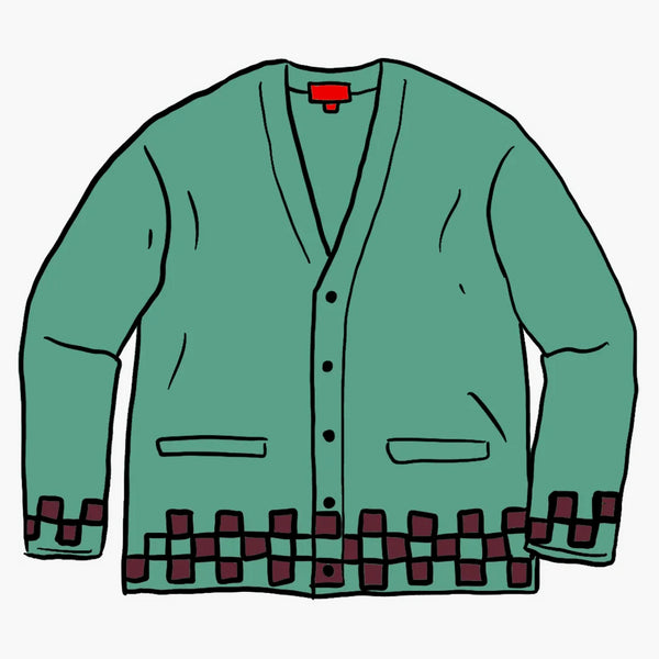 Supreme Brushed Checkerboard Cardigan Mint