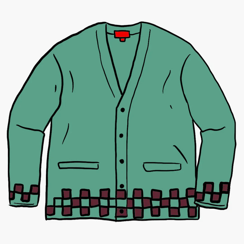Supreme Brushed Checkerboard Cardigan Mint