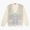 Supreme cepillado grid cárdigan blanco