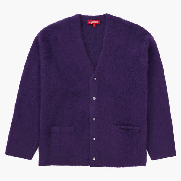 Högsta borstade mohair cardigan lila