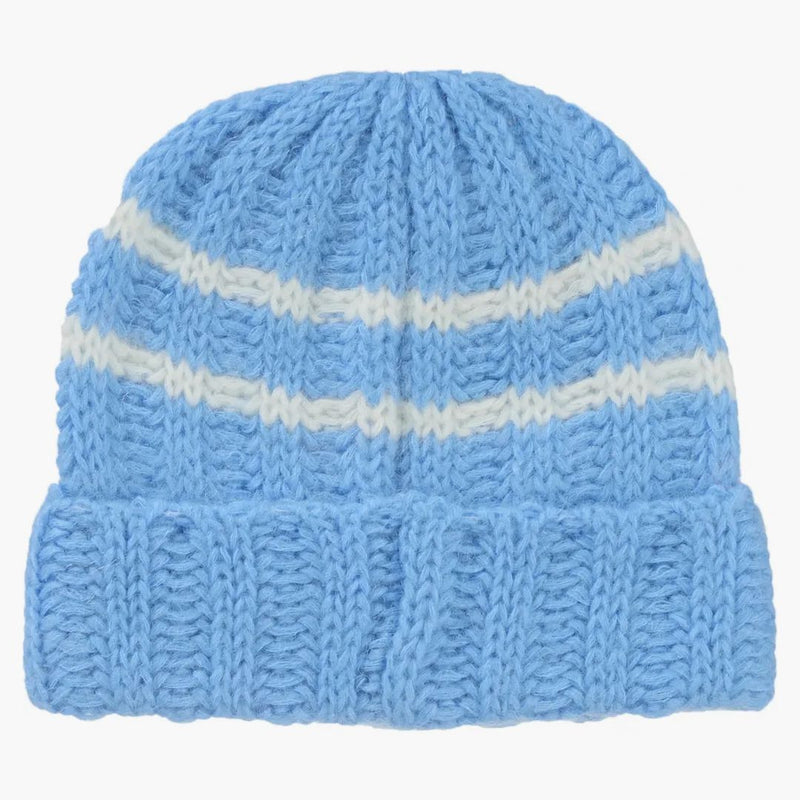 Supreme Brushed Stripe Beanie Light Blue