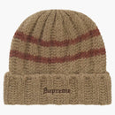 Supreme Brushed Stripe Beanie Camel