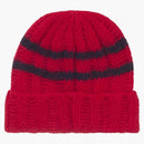 Supreme cepillado rayado gorro rojo
