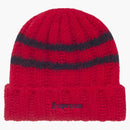 Supreme cepillado rayado gorro rojo
