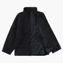 Högsta borstade människor zip jacka svart