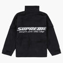 Högsta borstade människor zip jacka svart