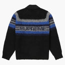 Supreme Brushed Wool Zip Up Sweater Black