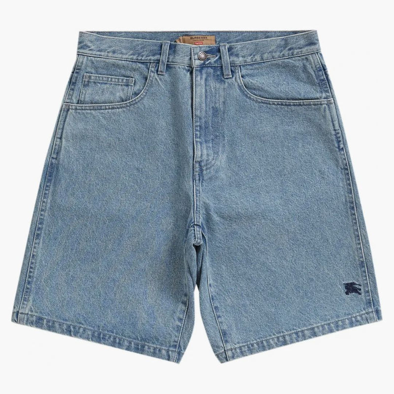 Supreme Burberry Denim Short Washed Blue