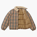 Supreme Burberry Shearling Collar Down Puffer Jacket Beige