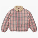 Supreme Burberry Shearling Collar Down Puffer Jacket Pink