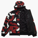Supreme Camo Leather Hooded Jacket Red Camo