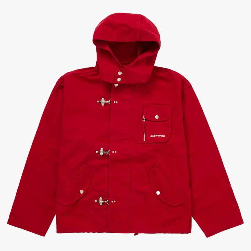 Supreme canvas clip jacket red
