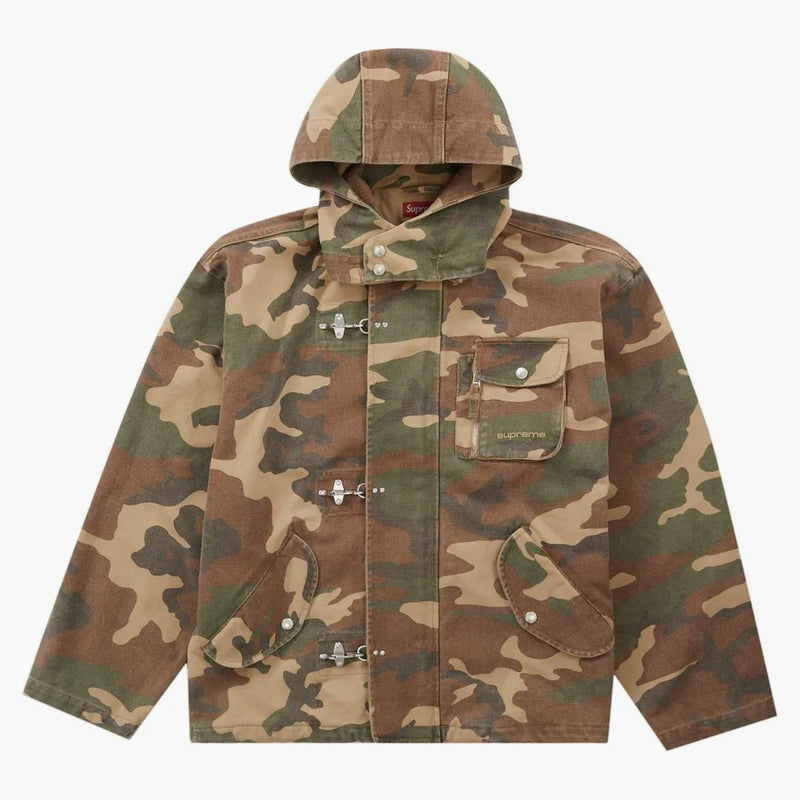 Camo tan della giacca clip di tela suprema