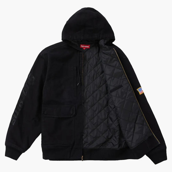 Supreme Canvas Hooded Work Jacket Black