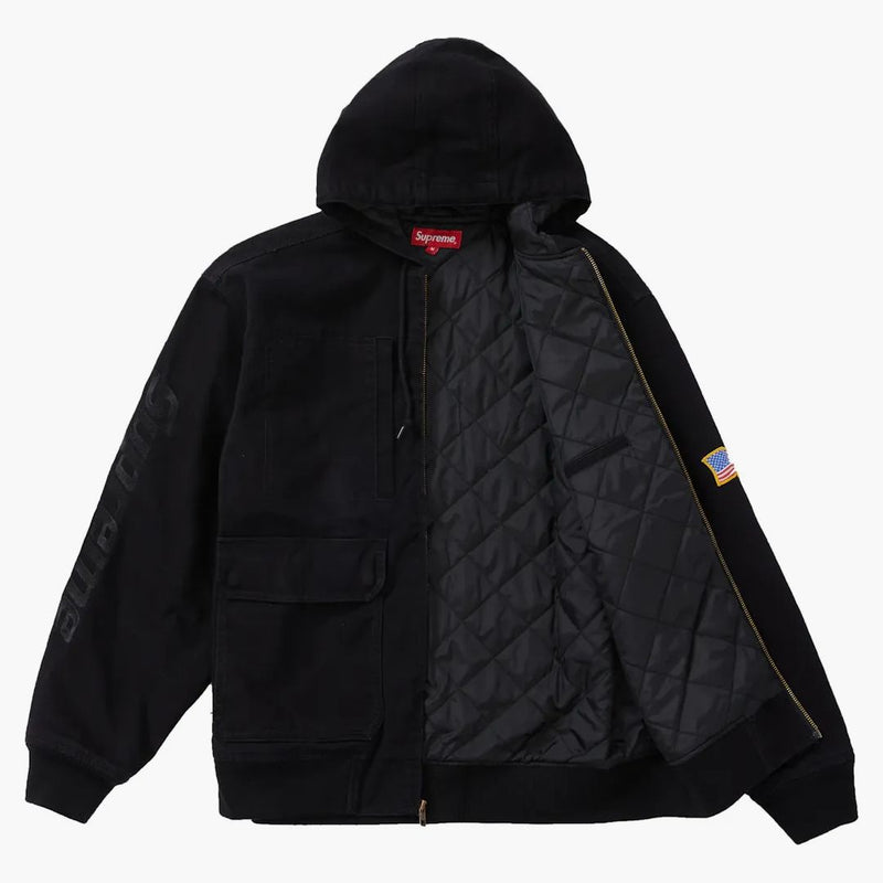 Supreme Canvas Hooded Work Jacket Black