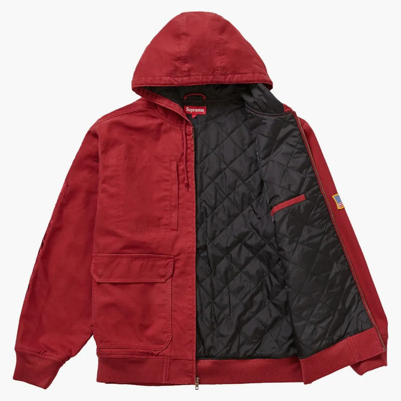 Supreme Canvas Hooded Work Jacket Red