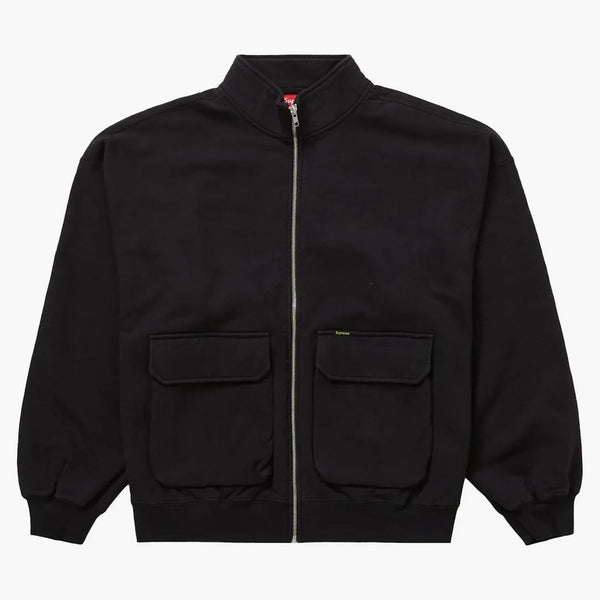 Nejvyšší nákladní kapsa na zip Up mikina černá