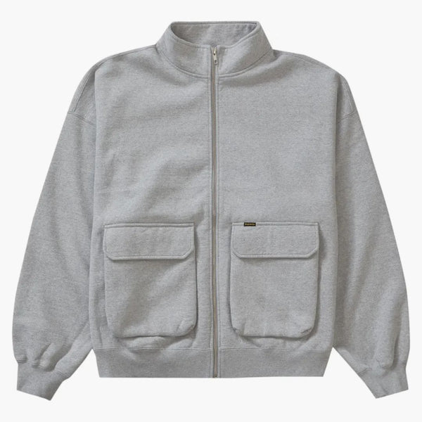 Nejvyšší nákladní kapsa zip Up mikina Heather šedá
