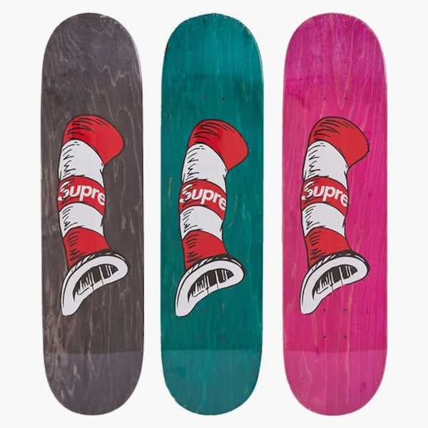 Supreme Cat In The Hat Skateboard Deck Black/green/pink Set