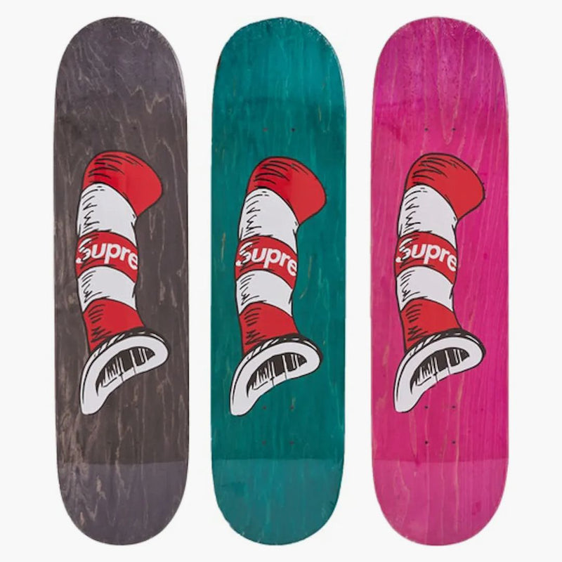Supreme Cat In The Hat Skateboard Deck Black/green/pink Set