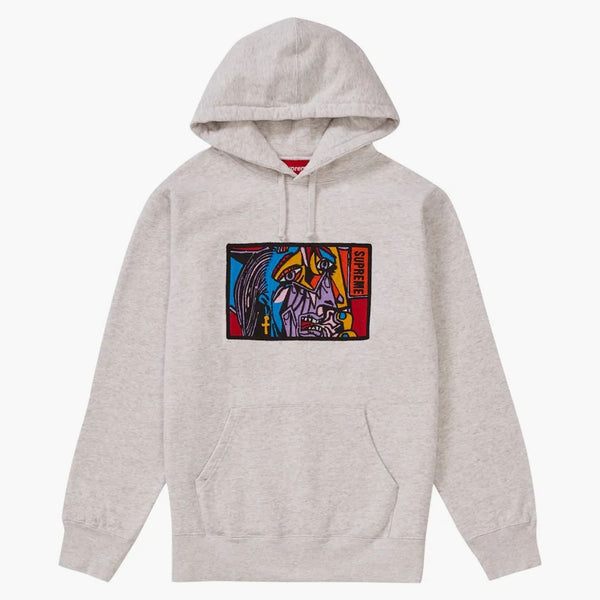 Supreme Chain Stitch Hooded Sweatshirt Ash Grey