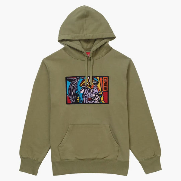 Supreme Chain Stitch Hooded Sweatshirt Light Olive