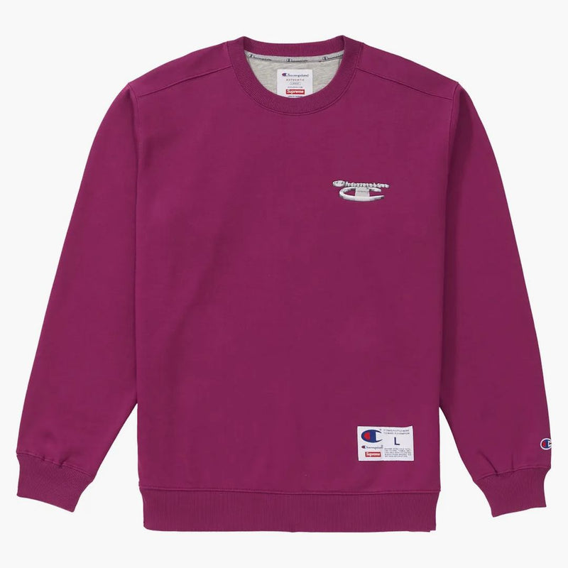 Nejvyšší šampion 3d Metallic CrewNeck Bright Purple