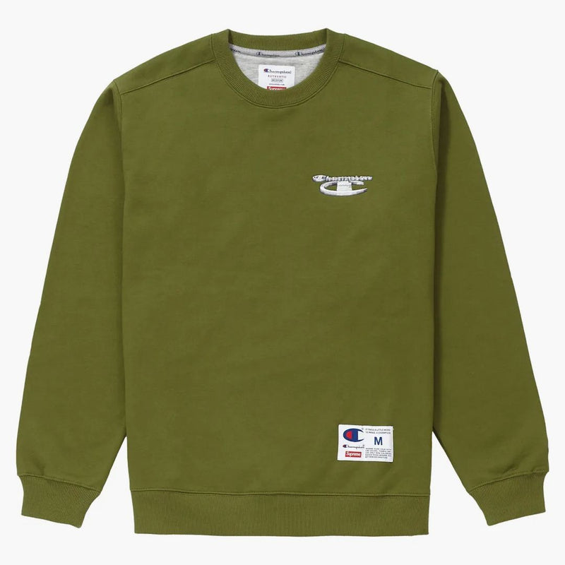 Nejvyšší šampion 3d Metallic Crewneck Olive