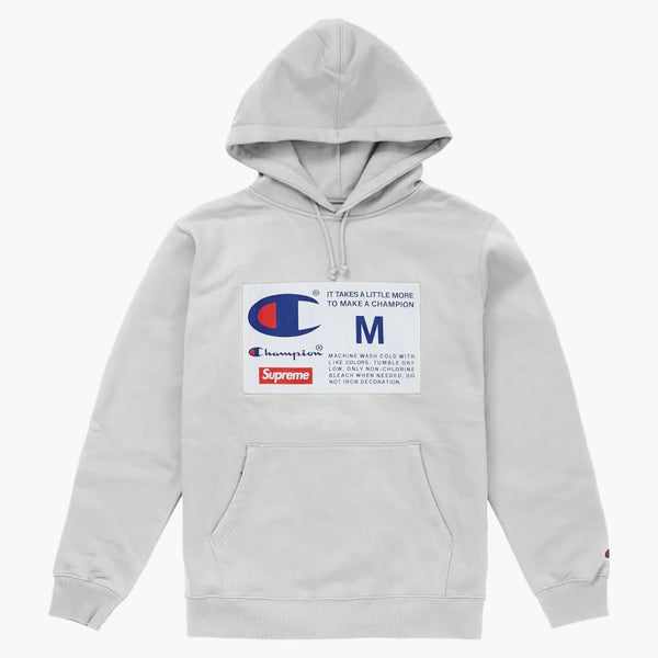 Nejvyšší šampionská label mikina s kapucí popel šedá