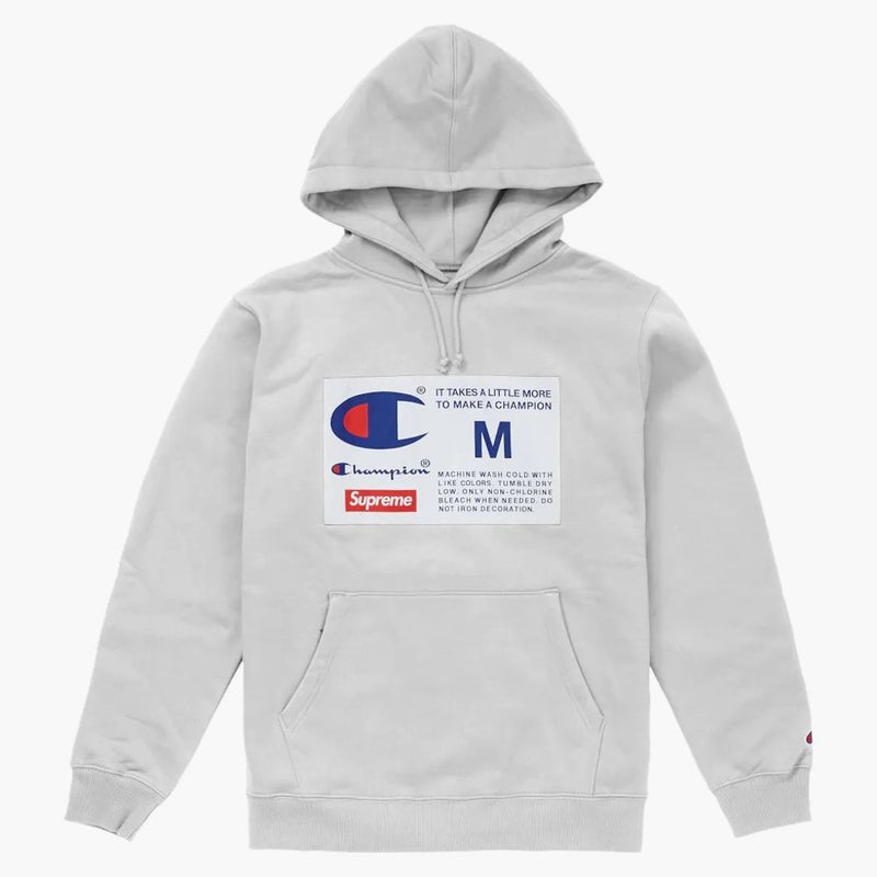 Supreme Champion Etichetta Felpa con cappuccio Ash Grey