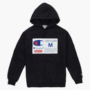 Supreme Champion Label Hooded Sweatshirt Black
