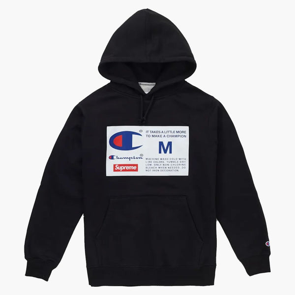 Nejvyšší šampionská label s kapucí mikina černá