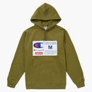 Supreme Champion Label Hooded Sweatshirt Olive