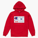 Supreme Champion Label Hooded Sweatshirt Red