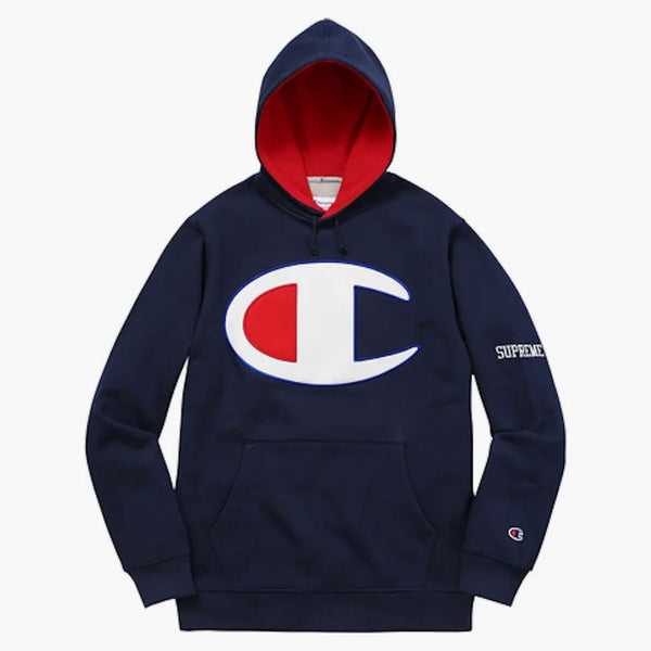 Nejvyšší šampion Satin Logo Hoodie Navy