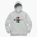 Campione supremo impilato c felpa con cappuccio heather grigio