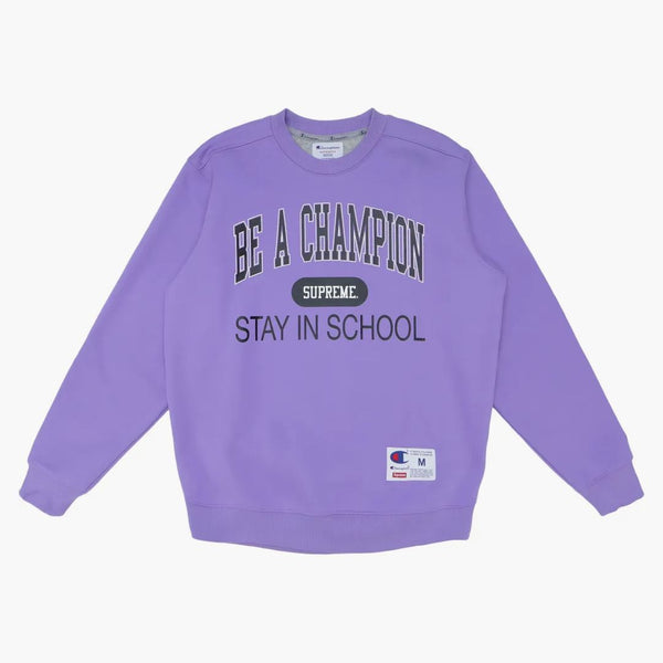 Nejvyšší šampion zůstat ve škole CrewNeck Light Purple