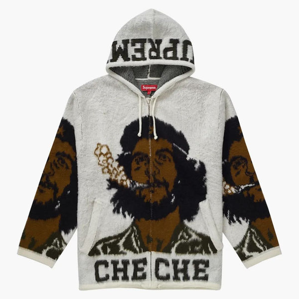 Supreme che hooded zip up tröja vit