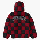 Supreme Checkerboard Puffy Jacket Dark Red