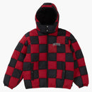 Supreme Checkerboard Puffy Jacket Dark Red