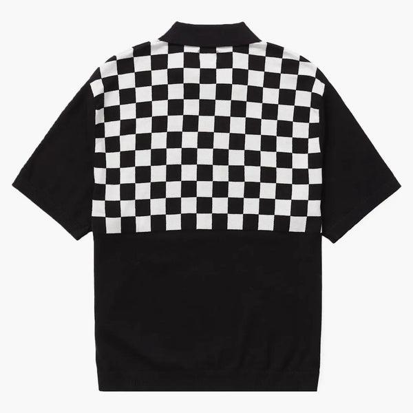 Supreme Checkerboard Zip Polo Black