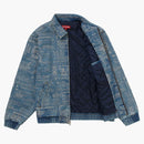 Högsta kontroller broderad denimjacka blå