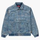 Högsta kontroller broderad denimjacka blå