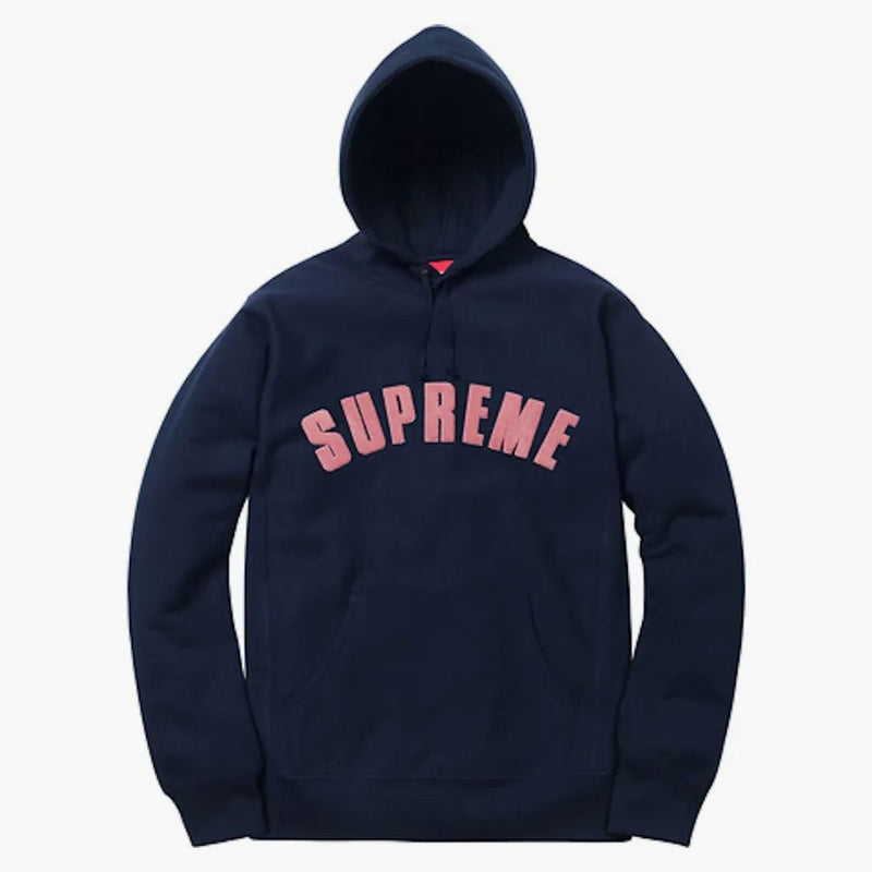 Supreme chenille arc logo hooded sweatshirt navy