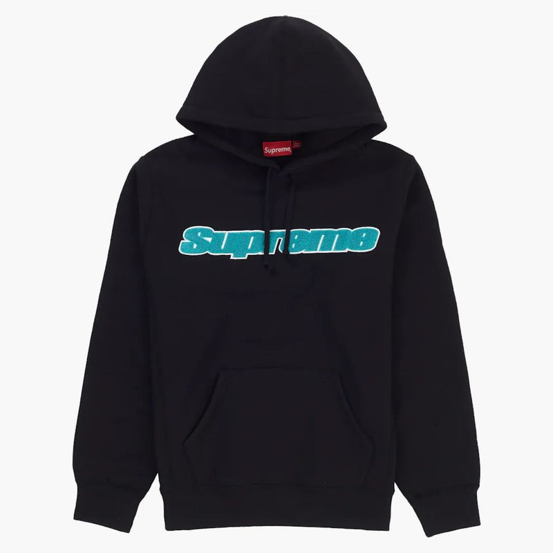 Supreme chenille hooded sweatshirt black