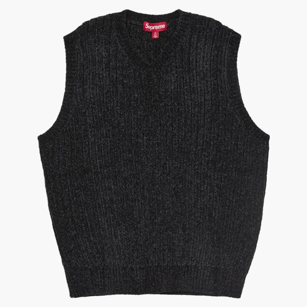 Supreme chenille sweater vest black