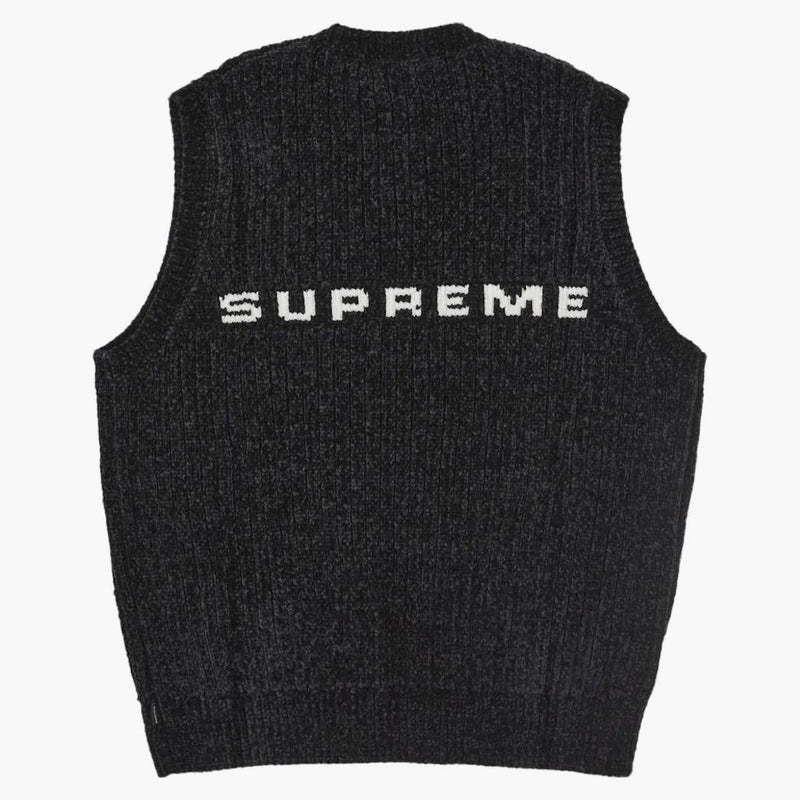 Supreme Chenille tröja väst svart